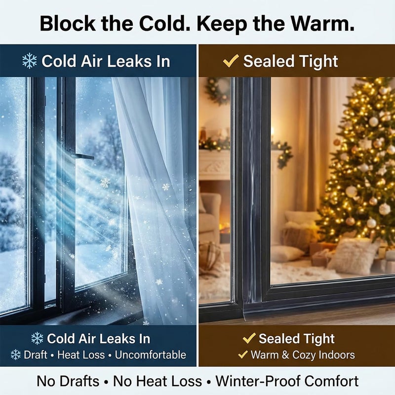 SWRT 20-Mil Thick Window Insulation for Winter Residue-Free, Heavy Duty Transparent Window Weather Sealing Tape, Weather Resistant, 2”x33FT Window Seal Tape Blocks Drafts for Doors Windows - Image 3